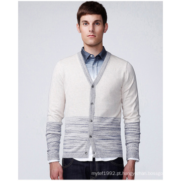 Design V Pescoço Striped Man Sweater Cardigan